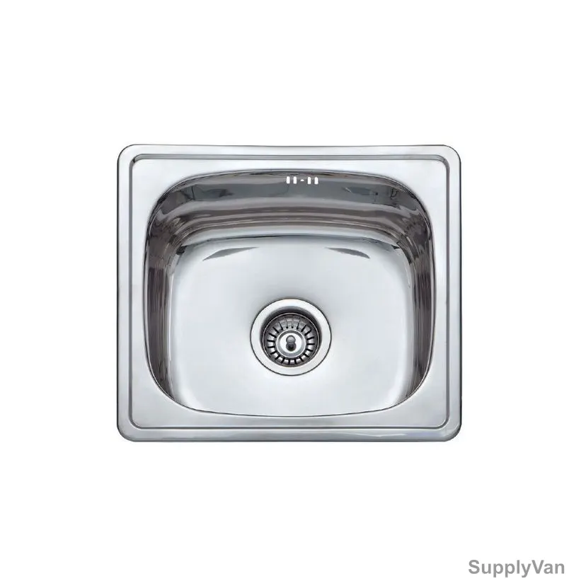 Milano Bl-604 One Bowl Kitchen Sink, Stainless Steel, 43CM Width x 49CM Length, Chrome Finish