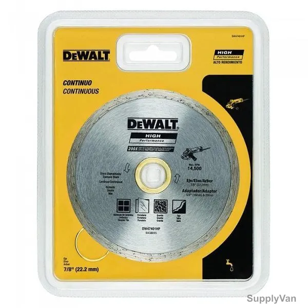 Dewalt Continuous Rim Diamond Blade, DW47451HP, 115MM