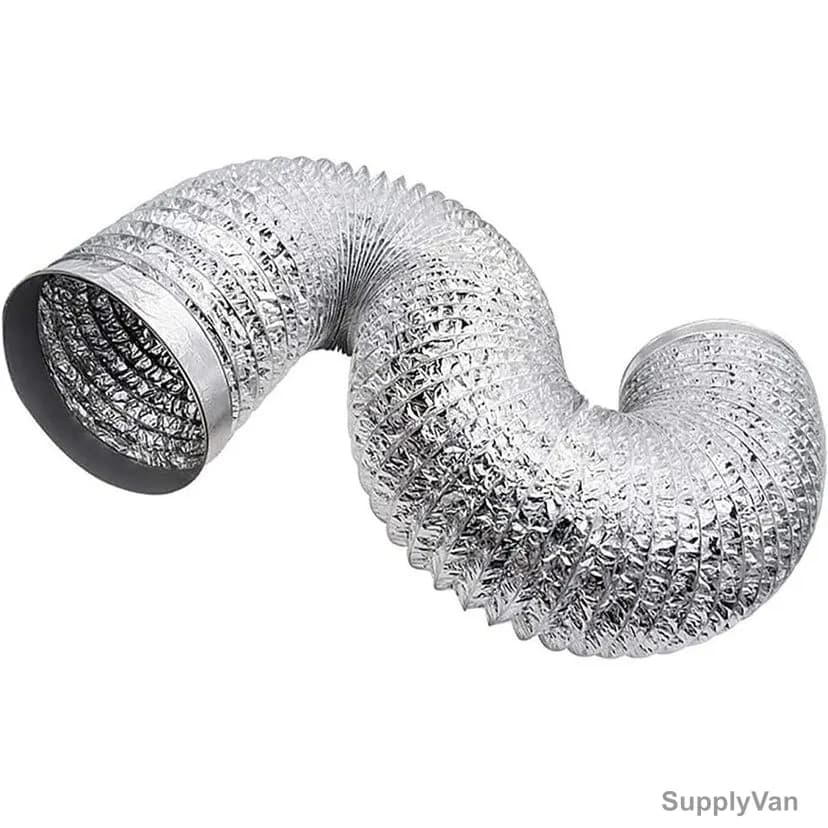 Novex Exhaust Air Duct Hose, NV-ALD1008, Aluminium, 8 Inch Dia x 7.5 Mtrs Length, Silver