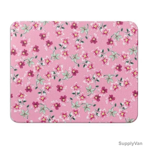 Wackylicious Floral Mouse Pad, 618-410-95, PU Leather, 18 x 21CM, Pink