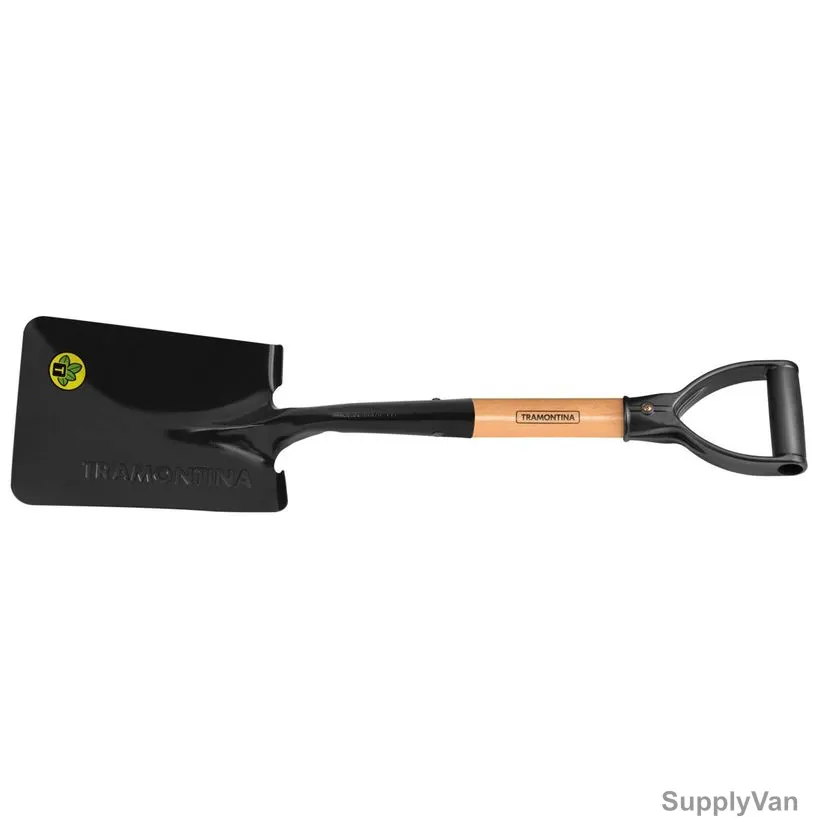 Tramontina Small Square Mouth Shovel With 45CM Wood Handle, 77497404, Black