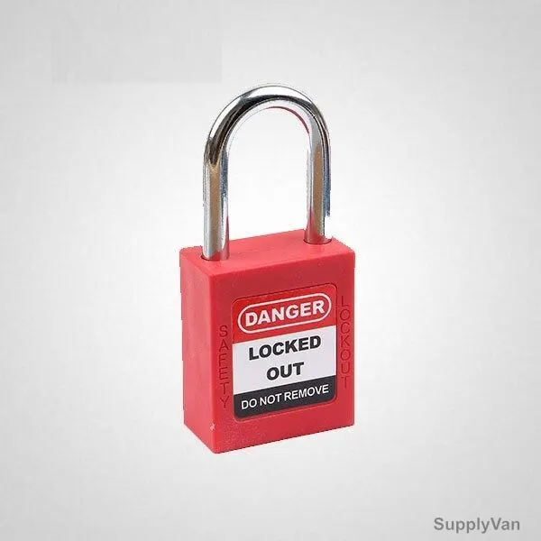 LockD Safety Padlock, KD-P38S, Nylon and Steel, 6 x 38MM, Red