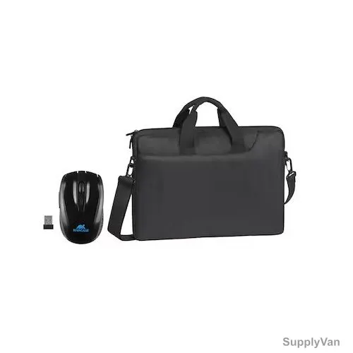 Rivacase Laptop Bag With Wireless Mouse, 8035, Komodo, Polyester, 15.6 Inch, Black