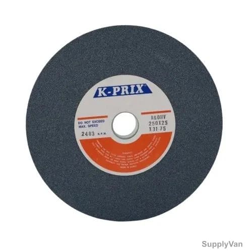 K-Prix Bench Grinder Wheel, G46, 200MM Disc Dia x 25MM Bore Dia, 31.75MM Thk