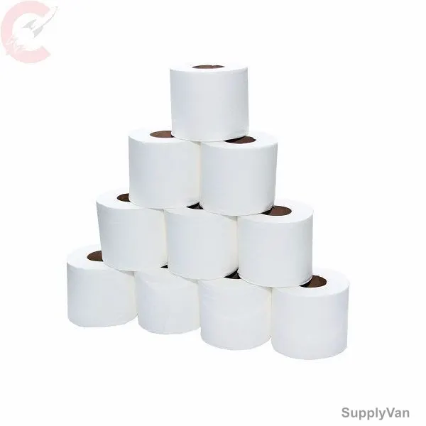 Fine Unprinted Toilet Tissue Paper, 200 Sheets, 2 Ply, 10 Roll/Pack