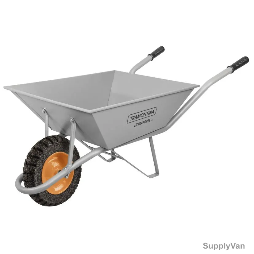 Tramontina Extraforte Wheelbarrow, 77714235, 65 Ltrs Capacity, 1 Wheel, Grey