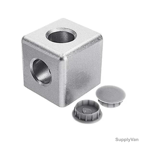 Extrusion Corner Cube Connector, 30 Series, 2 Hole, Aluminium, 30 x 30MM, PK2