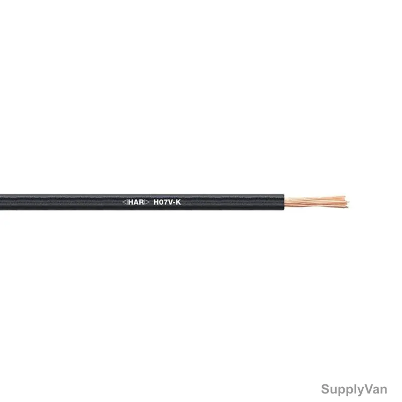 Lapp Single Core Flexible Cable, H05V-K-1X0.5-BK, 4510011, PVC, 0.5 SQ.MM x 100 Mtrs Length, Black