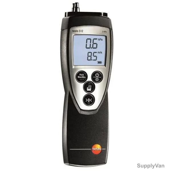 Testo Differential Pressure Meter, 512, 0 to +2000 hPa, LCD, 9V