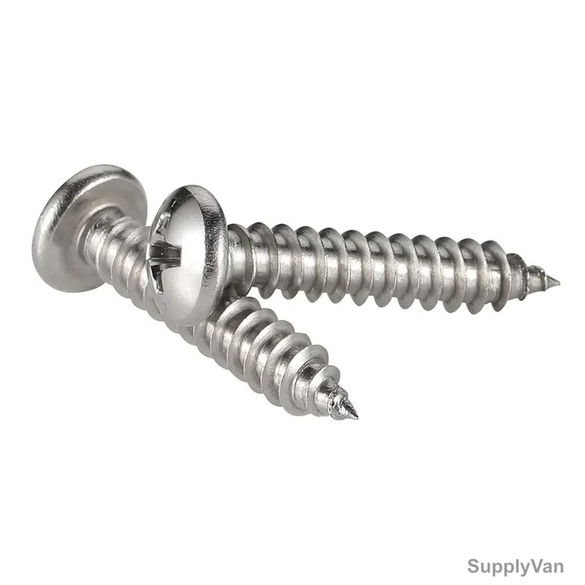 Self Tapping Screw, Zinc Plated, Pan Head, M8 Thread Dia x 3/4 Inch Length, 1000 Pcs/Pack