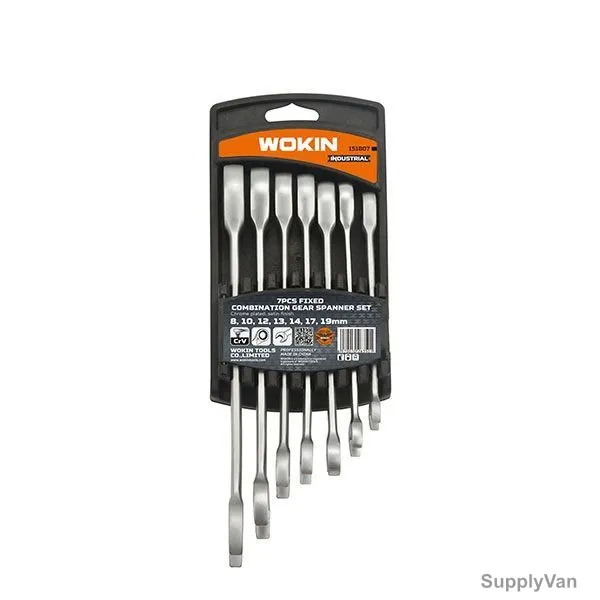 Wokin Fixed Combination Gear Spanner Set, SHGT-W-151807, 7 Pcs/Set