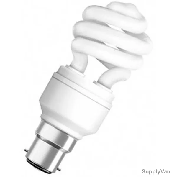 Osram Twist Fluorescent Lamp, 12W, B22d, 6500K, Cool Daylight