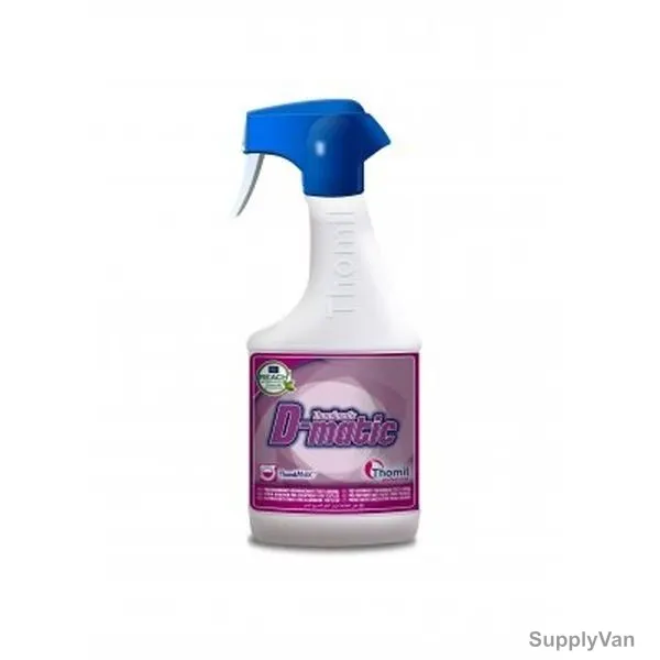 Thomil D-matic Stain Remover Pre Treatment for Textiles, LPCS042, Lemon Scented, 750ML, Yellow, PK12