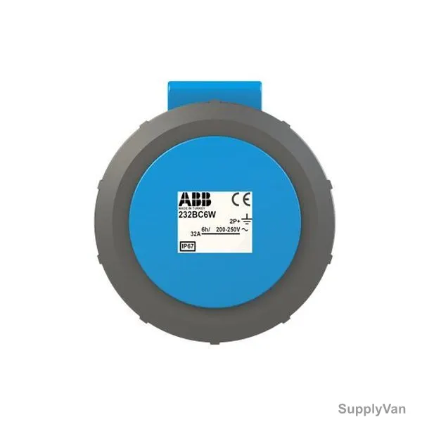 ABB Pin and Sleeve Connector, 232BC6W, 3 Pole, 32A, Blue and Grey