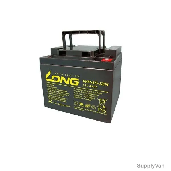 Long Rechargeable Sealed Lead Acid Battery, WP45-12N, 12V, 45Ah/20 Hr