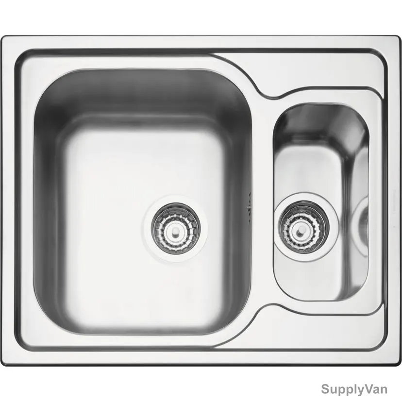 Tramontina Single Inset Sink With Extra Half-Bowl, Marea-1-5-C-34, Stainless Steel, 62CM Length x 50CM Width