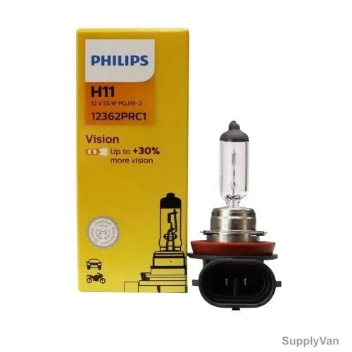 Philips Halogen Headlight Bulb, H-11-55W, 12V, 55W