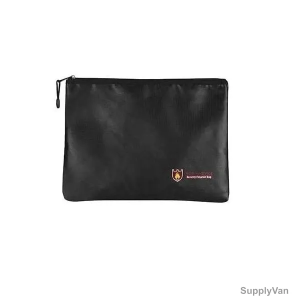 Rubik Fireproof Bag With Zipper, Fiberglass, 34CM Length x 25CM Width, Black