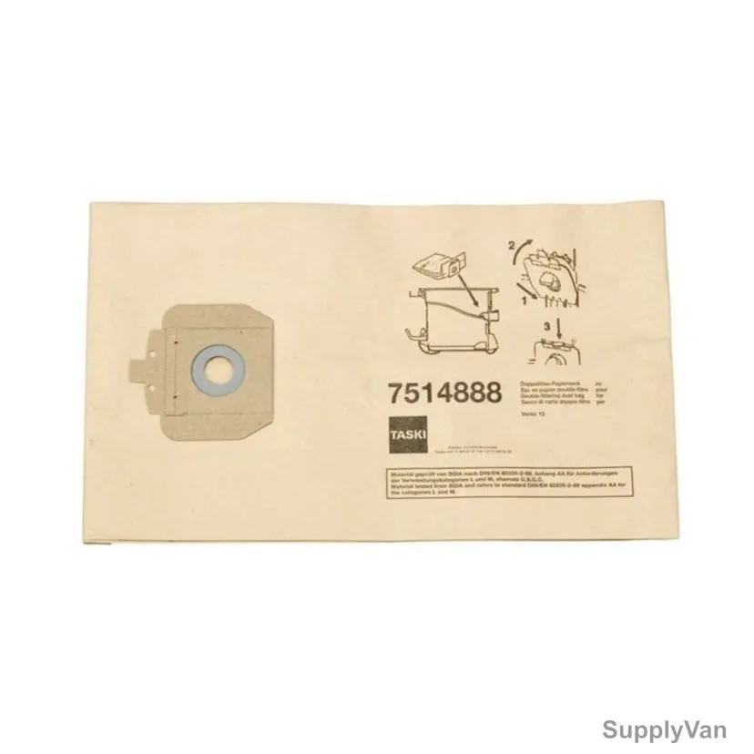 Taski Disposable Vacuum Cleaner Paper Dust Bag For Vento 15, 7514888, 15 Ltrs Capacity, 10 Pcs/Pack