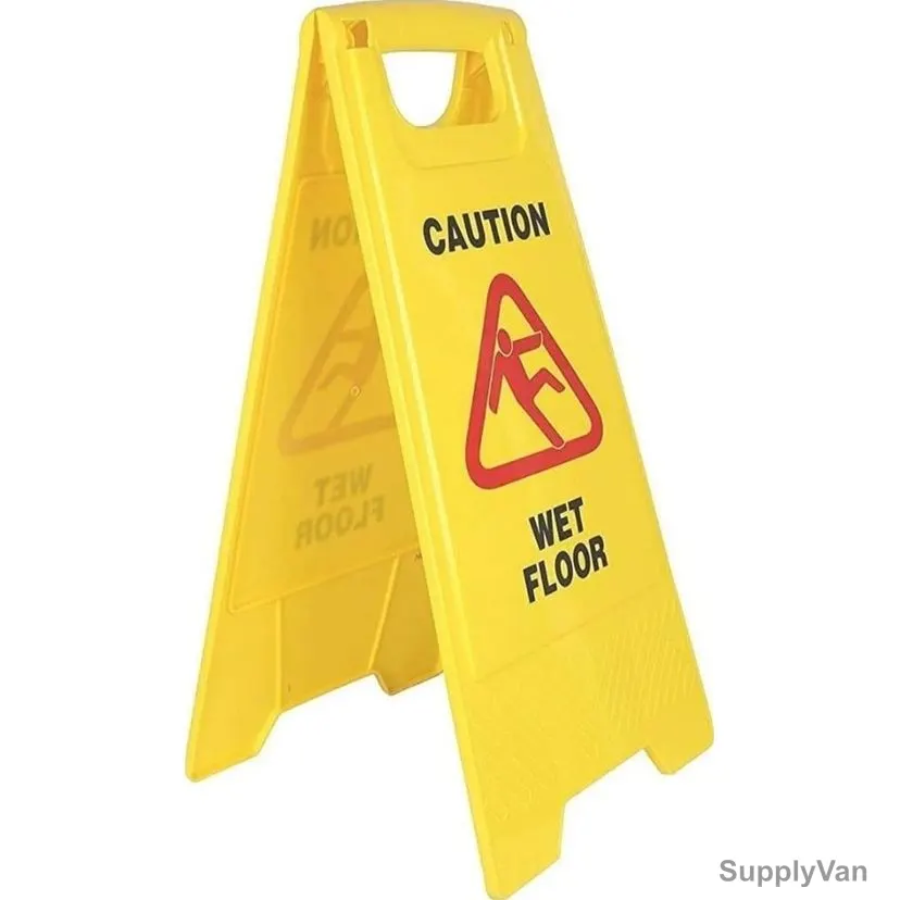 Swish Safety Caution 2-Sided Foldable Wet Floor Warning Sign, Yellow