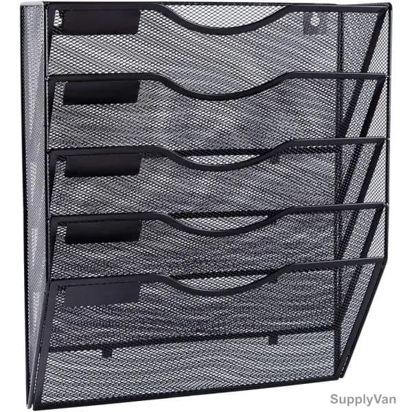 Easepres 5 Tier File Holder Organizer, Mesh, Black