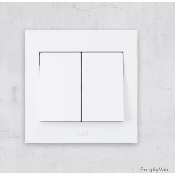 ABB Electrical Switch, BH102, Kalo, 2 Gang, 1 Way, 10A