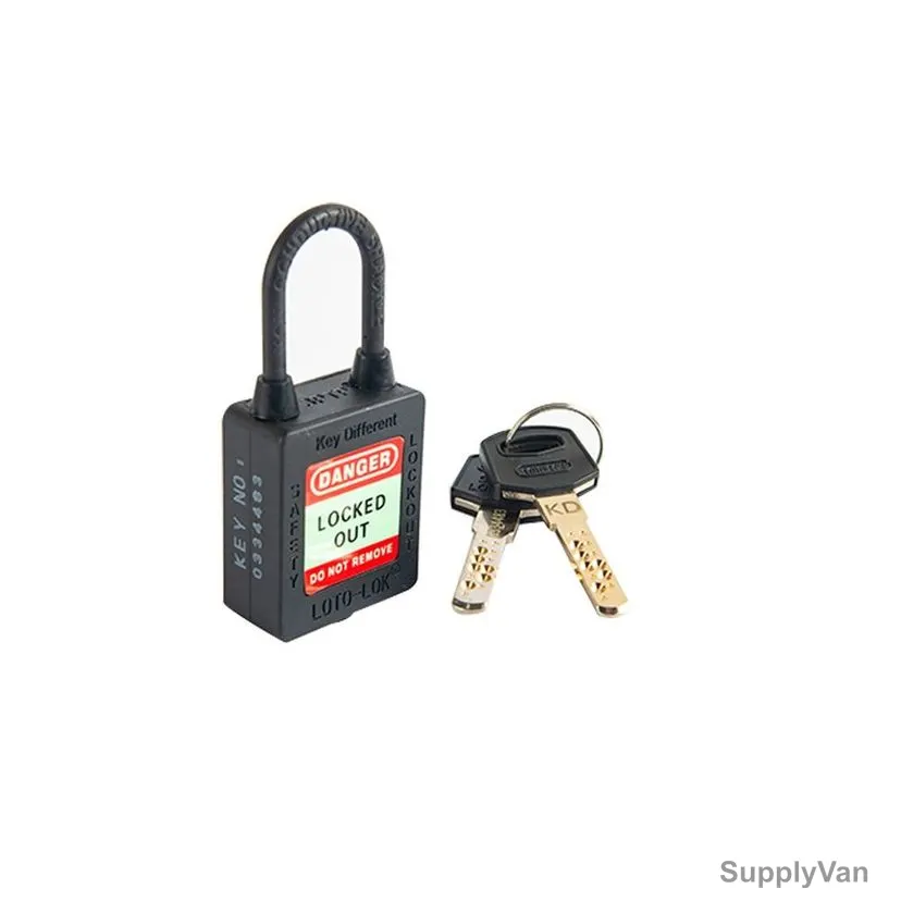 Loto-Lok Three Point Traceability Lockout Padlock, 3PTPNKDN40, Nylon, 40 x 5MM, Noir