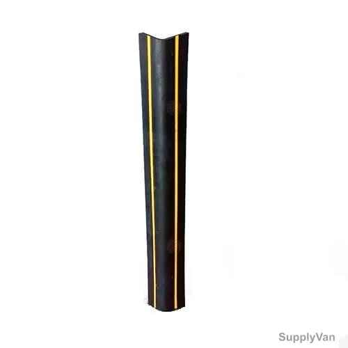 Wall Corner Guard With Yellow Strip, AE-12014, Rubber, Black