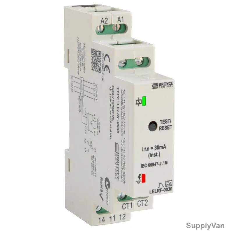 Broyce Control Earth Leakage Relay, LELRF-0030, 17.5MM