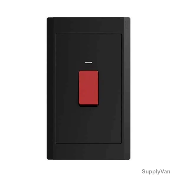 Abb DP Switch With Neon, BL143-885, Inora, 1 Gang, 1 Way, 45AX, Starry Black