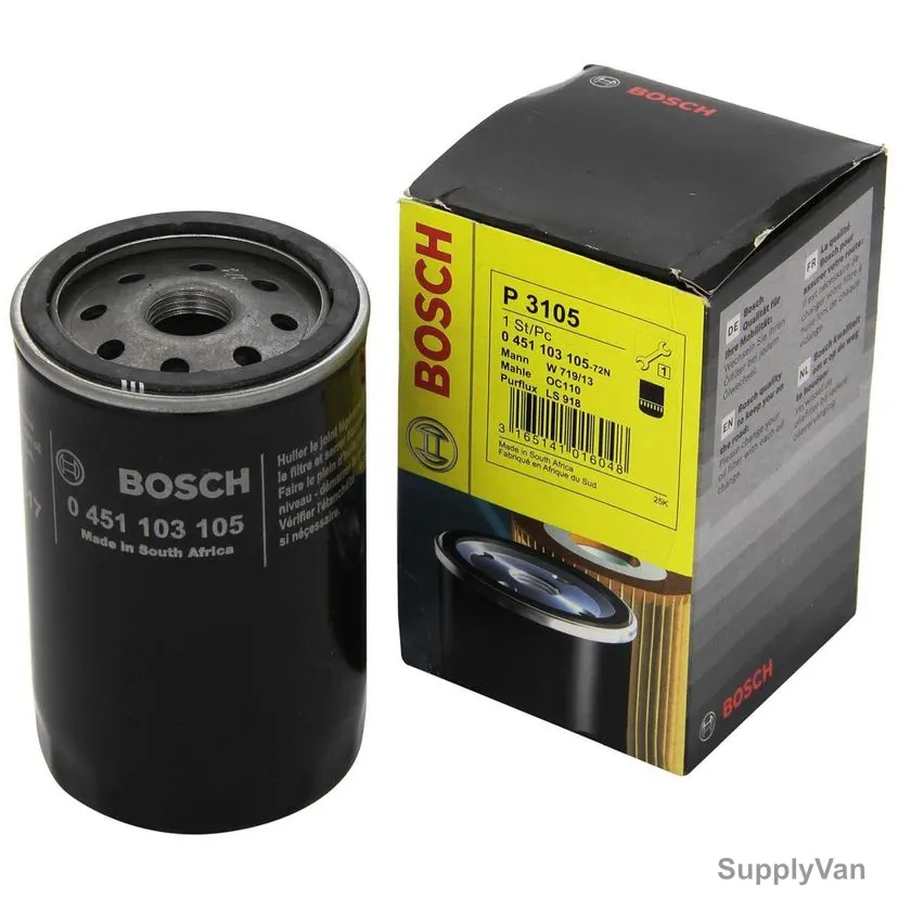 Bosch P3105 Screw-On Oil Filter, BSB0451103105, 124MM Length, 76MM Outside Dia