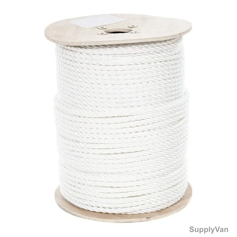 Paracord Planet 3 Strand Twisted Rope, Polyester, 3/8 Inch Dia x 10 Feet Length, White