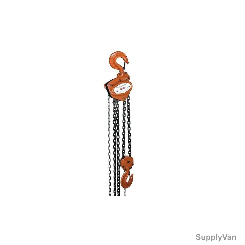 Toyo Manual Chain Hoist, TCB-010, 1 Ton x 3 Mtrs