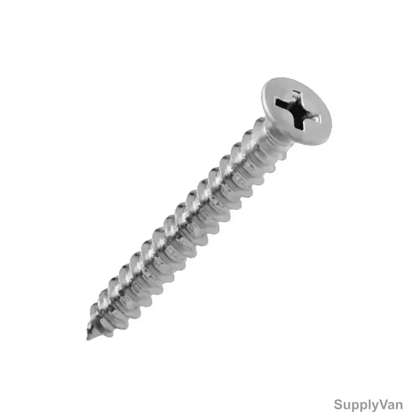 Self Tapping Screw, Zinc Plated, Countersunk Head, M10 Thread Dia x 3 Inch Length, 250 Pcs/Pack