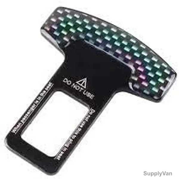 Carbon Fiber Car Seat Belt Clip, Aluminum Alloy, Black, 2 Pcs/Pack
