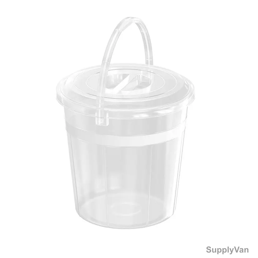 Cosmoplast Plastic Bucket With Lid, DX-15L, Round, 15 Ltrs Capacity, Transparent