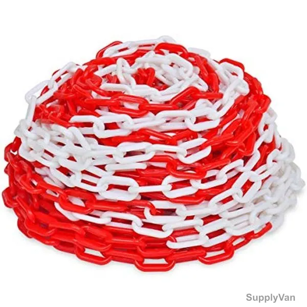 Safety Chain, 6mm, Red and White