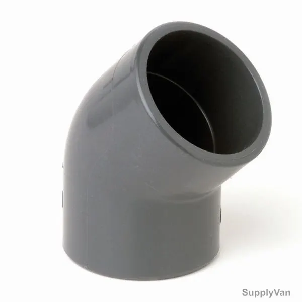 Georg Fischer HP Elbow, 45 Deg, PVC, 1 Inch, Grey