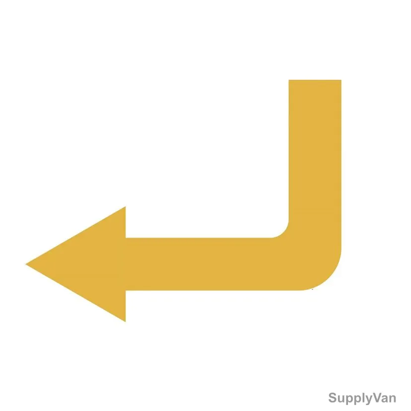 Digital Printed Left Arrow Floor Sticker, Vinyl, 180 Micron, 20CM Height x 5CM Width x 30CM Length, Yellow