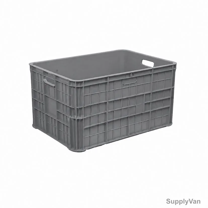 Closed Crate, CCCL-43220, HDPE, 220MM Height x 300MM Width x 400MM Length, 19 Ltrs Capacity, Grey