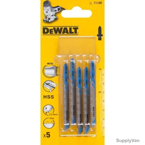 Dewalt Jigsaw Blade, DT2161-QZ, HSS, 76MM, PK5