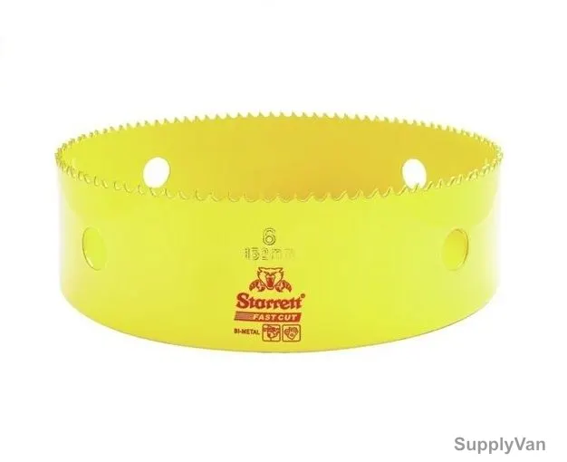 Starrett Hole Saw, FCH0600, High Speed Steel, 152MM, 5.5 TPI, Yellow