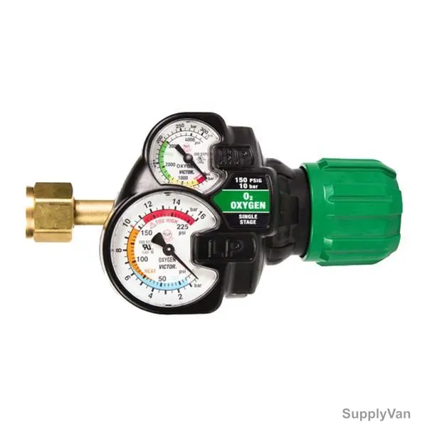 Victor Heavy Duty Oxygen Regulator, 0781-3617, EDGE 2.0, Forged Brass, 5-150 Psig Pressure Range