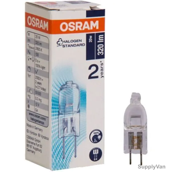 Osram Capsule Halogen Bulb, G4, 12V, 20W
