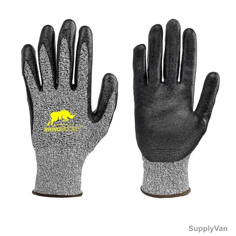 Rhinomotive Versatile Cut Resistant Glove, R1306, Size8, Black/White