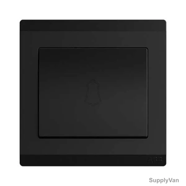 Abb Push Switch With Bell Mark, BL429-885, Inora, 1 Gang, 1 Way, 10A, Starry Black