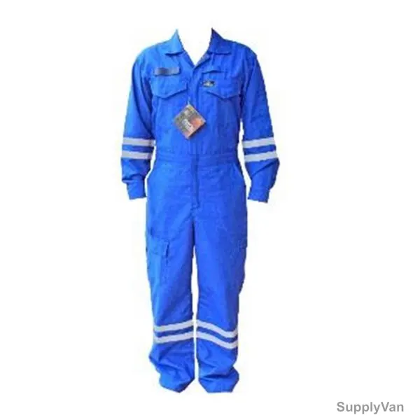 Lenzing Fire Retardant Protective Coverall, E134052202, 150 GSM, M, Blue