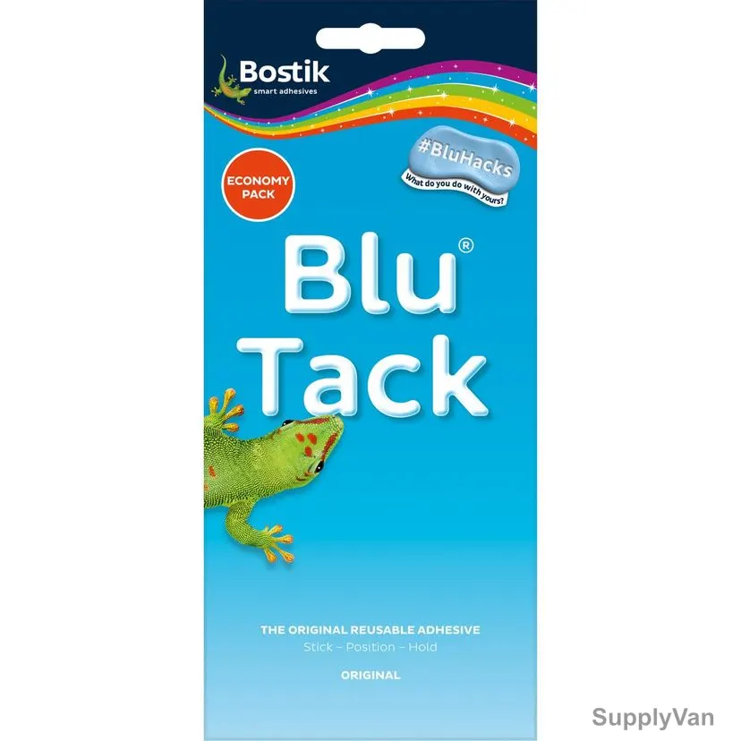 Bostik Blu Tack The Original Reusable Adhesive, 30590110, 90GM, Blue, 12 Pcs/Pack