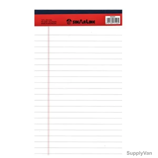 Sinarline Legal Pad, A5, 56 GSM, 40 Sheets, White