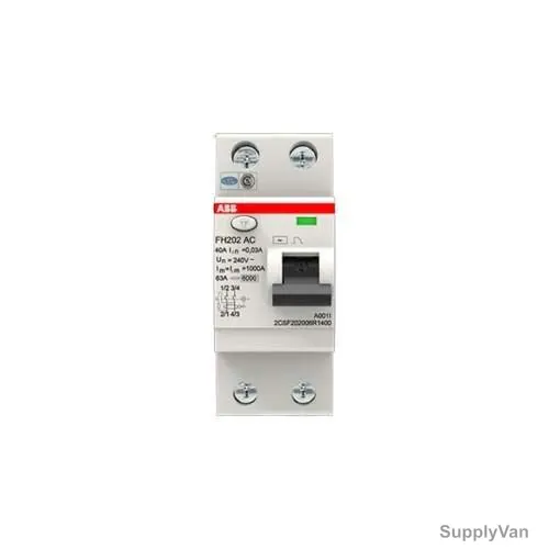 ABB Residual Current Circuit Breaker, FH202-AC-40-0-03, 2 Pole, 30mA, 40A